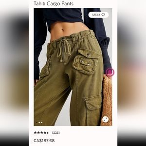 Free People Tahiti Cargo Pants NWOT